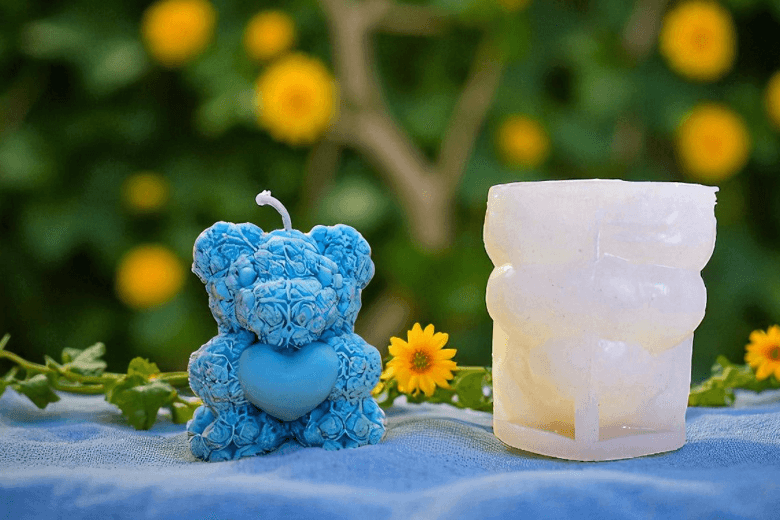 Moule en silicone un amour de nounours / petit modèle pour Bougies