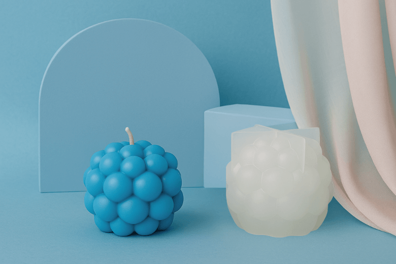 Moule silicone pour bougie tout en bulles facile à démouler