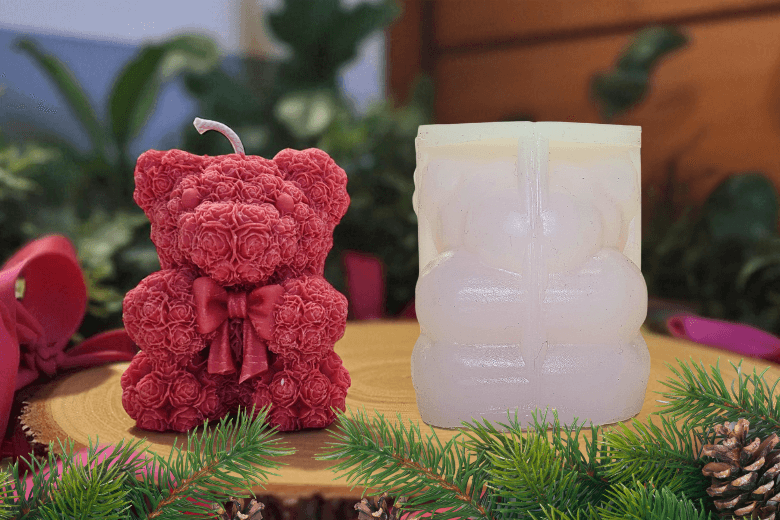 Moule bougie nounours nœud papillon / grand modèle