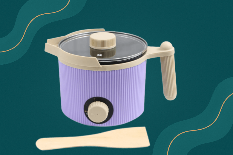 Fondoir à cire électrique violet 1,5L pour bougies et fondants parfumés