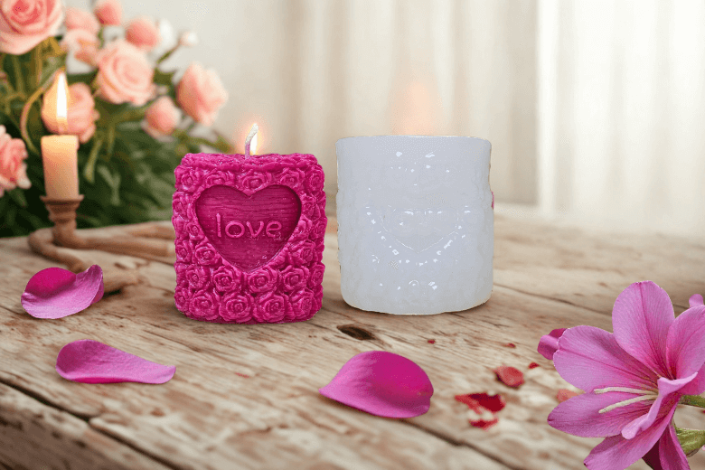 Moule bougie Love en fleurs pour des créations au charme intemporel