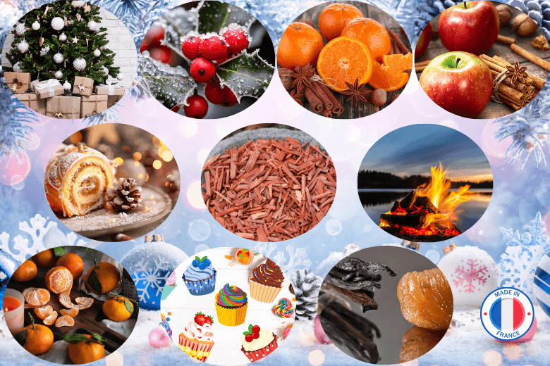 Pack 10 Parfums pour bougies pour des fêtes de Noël réussies