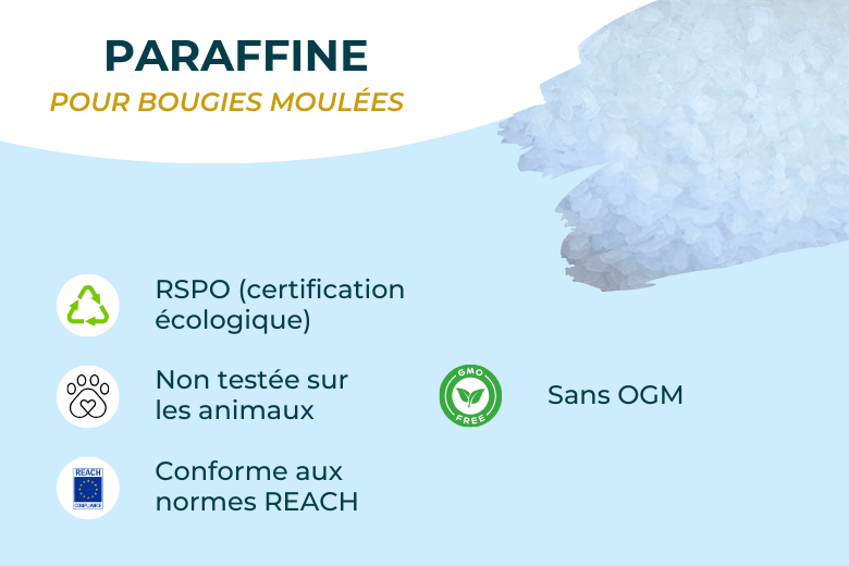 Paraffine pour bougies 58/60 – Cire minérale polyvalente à colorer et parfumer
