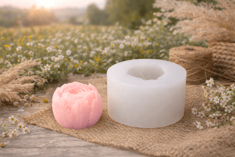 Moule bougie pivoine en silicone – Idéal cire végétale & parfumée
