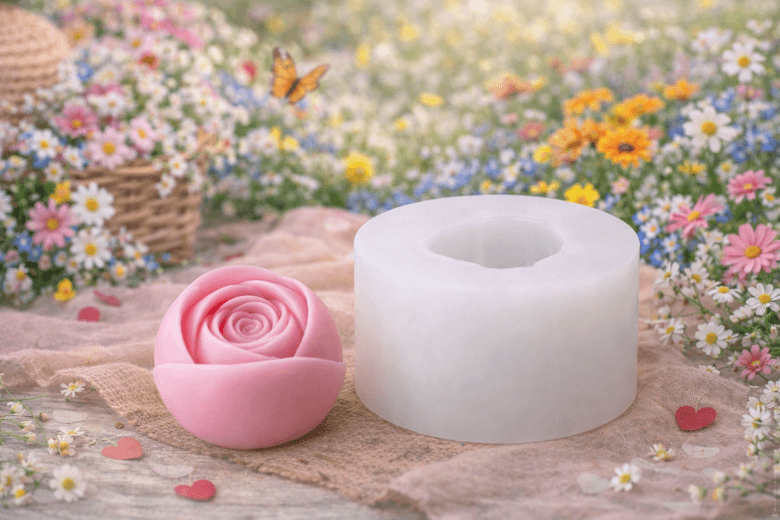 Moule Silicone Rose pour Bougies Parfumées et Décoratives