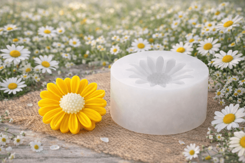 Moule silicone Marguerite pour des Bougies florales artisanales
