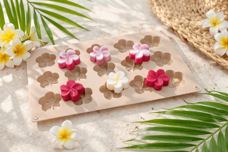 Moule fondants parfumés frangipanier – Idéal avec notre parfum frangipanier