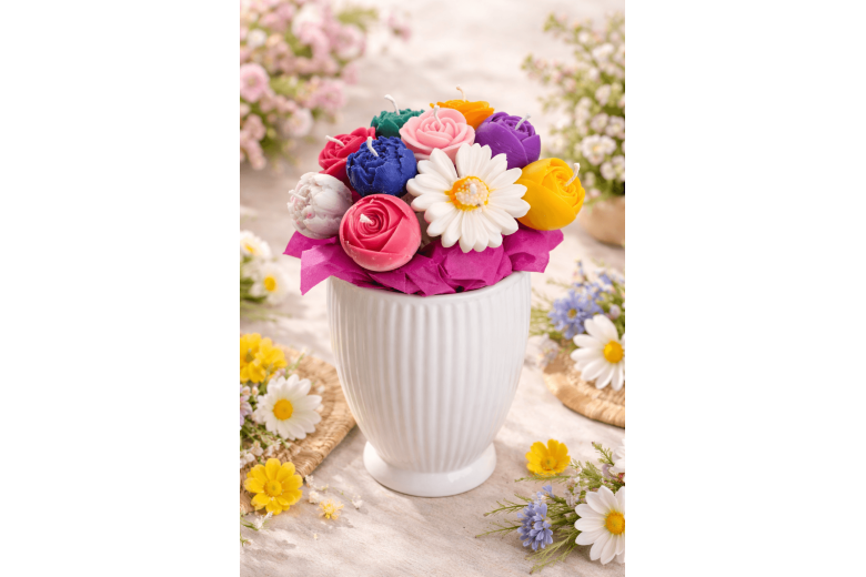 Moule silicone Marguerite pour des Bougies florales artisanales