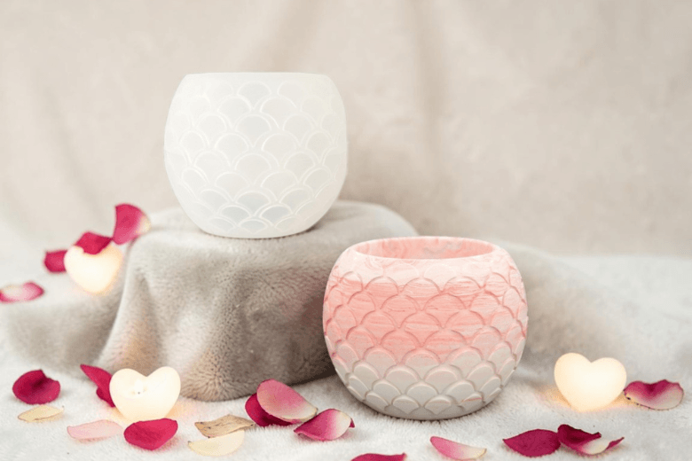 Moule silicone pot à bougie écailles de poisson Jesmonite