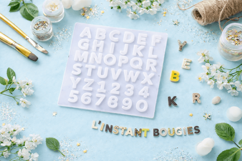 Moule silicone chiffres et lettres pour Jesmonite