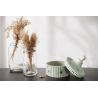 Moule silicone pot élégant strié avec couvercle Jesmonite