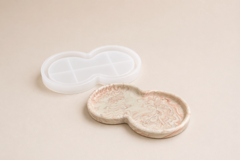 Moule silicone coupelle double pour Jesmonite