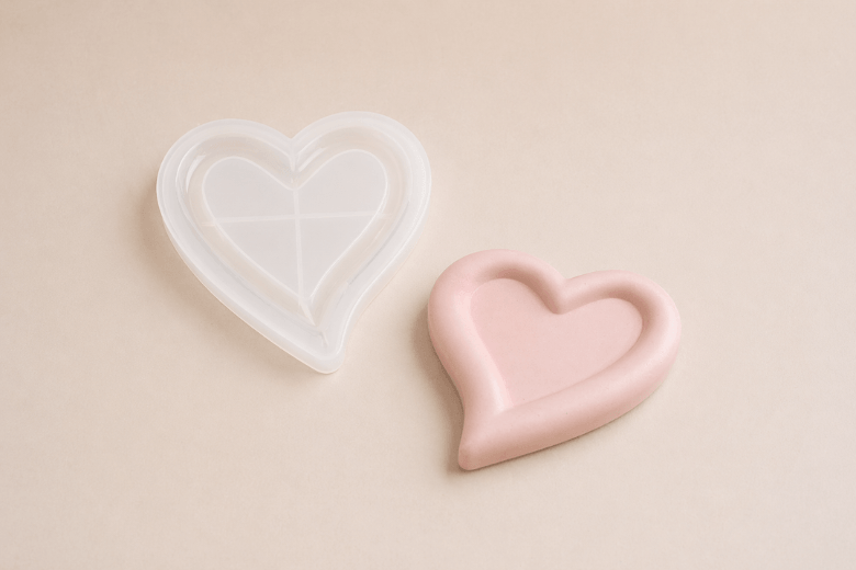 Moule silicone coupelle cœur pour Jesmonite