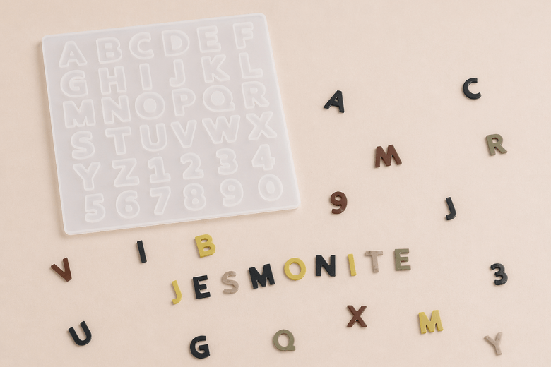 Moule silicone chiffres et lettres pour Jesmonite