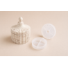 Moule silicone pot élégant strié avec couvercle Jesmonite