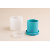 Moule silicone pot à bougie avec socle Jesmonite