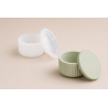 Moule silicone pot rond bas rayé avec couvercle Jesmonite