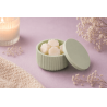 Moule silicone pot rond bas rayé avec couvercle Jesmonite