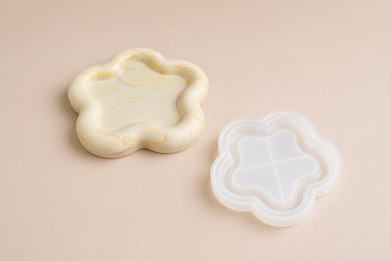 Moule silicone coupelle fleur pour Jesmonite