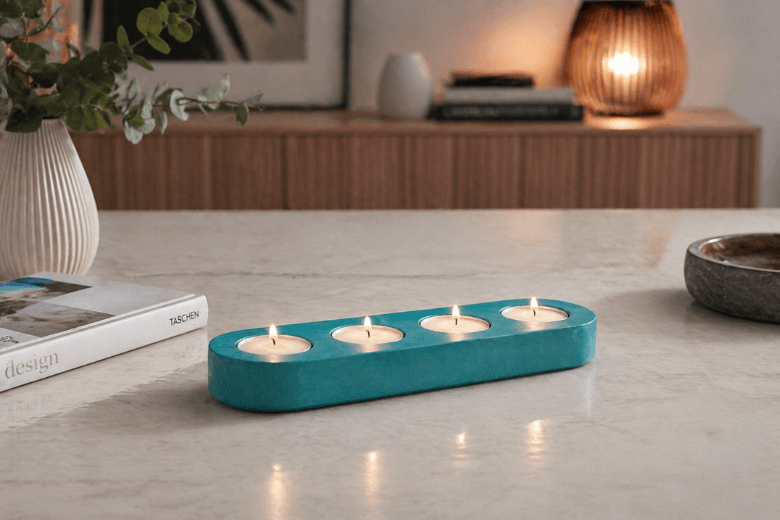 Moule silicone bougies chauffe-plat rondes pour Jesmonite