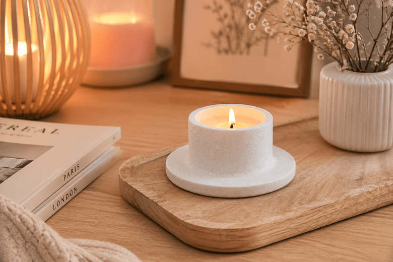 Moule silicone bougeoir pour Jesmonite