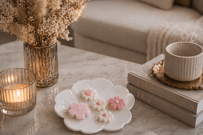 Moule silicone coupelle fleur de cerisier pour Jesmonite