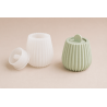 Moule silicone pot à bougie rayures fines pour Jesmonite