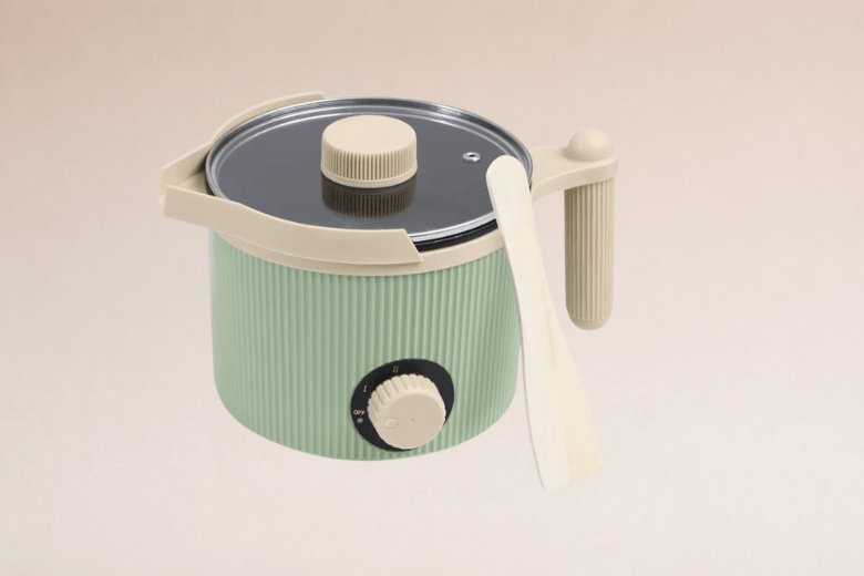 Fondoir à cire électrique vert 1,5L pour bougies et fondants parfumés