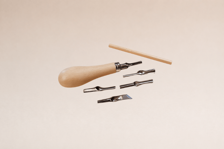 Set de Sculpture pour Bougies – 5 Pointes Précises & Manche Bois
