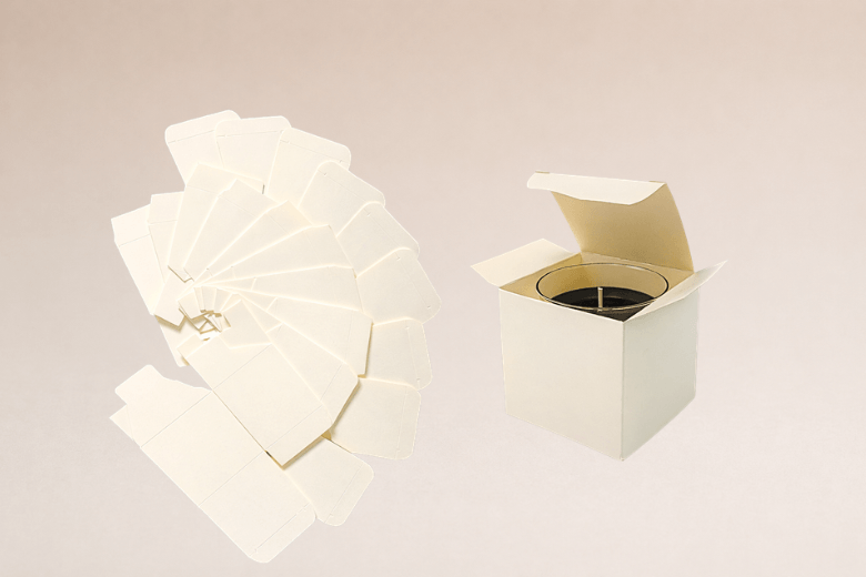 Boîtes écrues 10cmx10cmxH11cm pour bougie - Emballage à monter