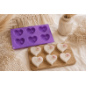 Moule silicone pour la fabrication de fondants parfumés en forme de coeur
