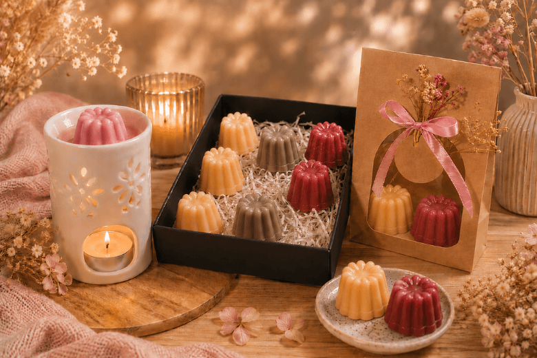 Moule silicone pour fondants parfumés en forme de cannelés
