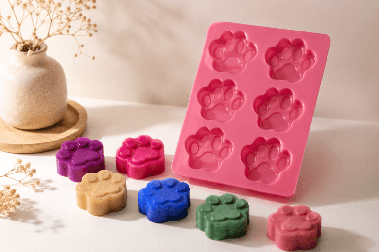 Moule pour la fabrication de fondants parfumés en pattes de chat