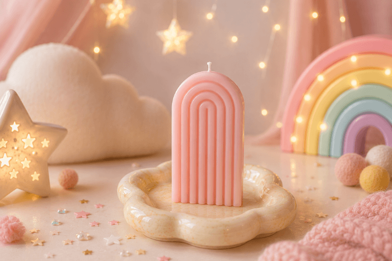 Moule silicone arc en ciel pour bougies moulées
