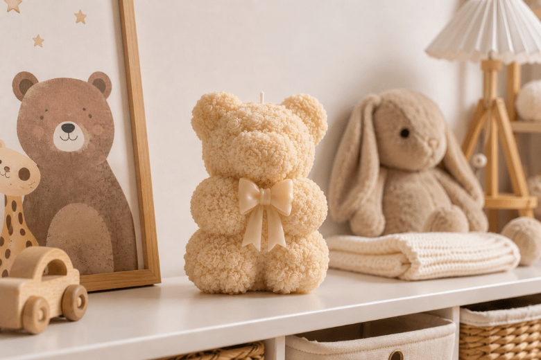 Moule bougie nounours nœud papillon / grand modèle