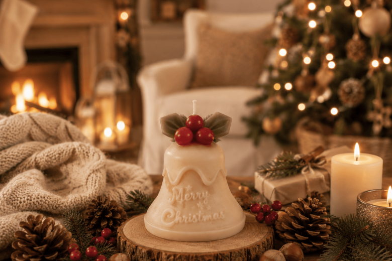 Moule silicone bougie cloche de Noel