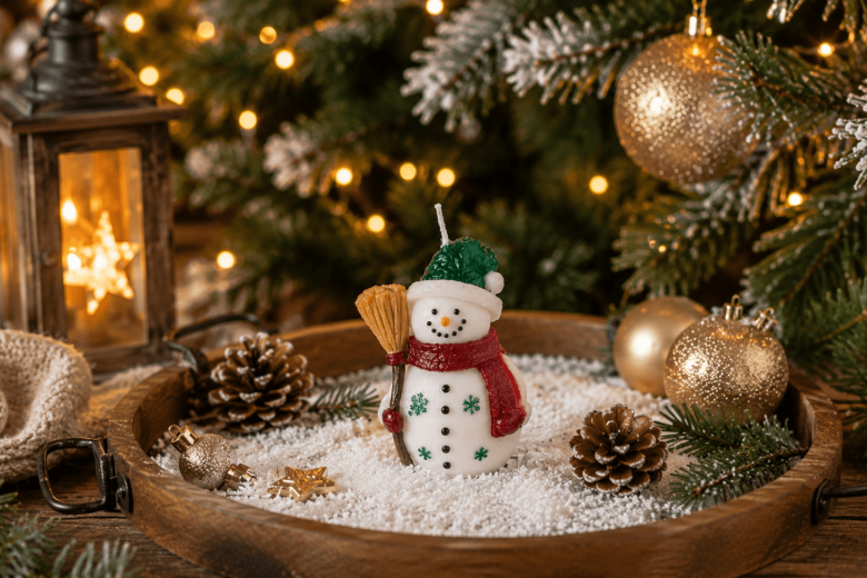Moule silicone pour bougies bonhomme de neige