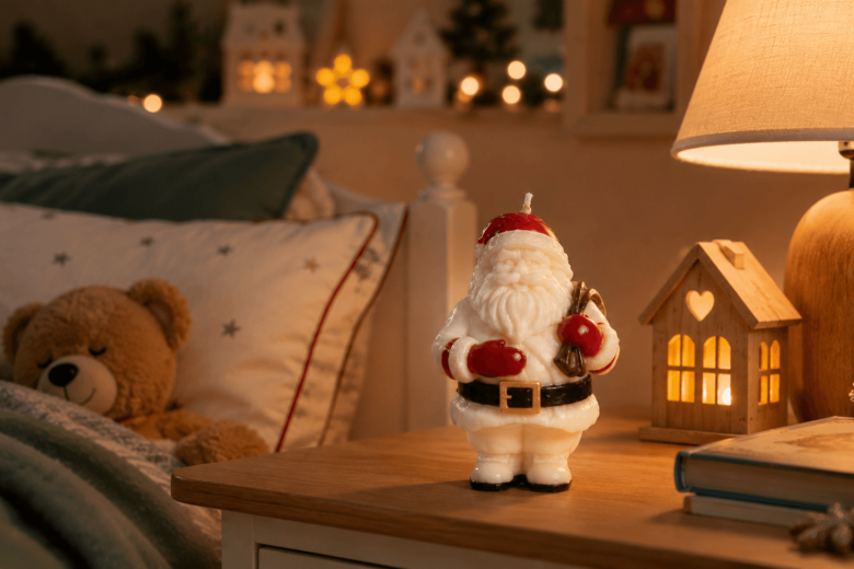 Moule en silicone père Noël pour bougies sur le thème ambiance festive