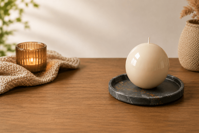 Moule en forme de sphère pour la fabrication de bougies parfumées