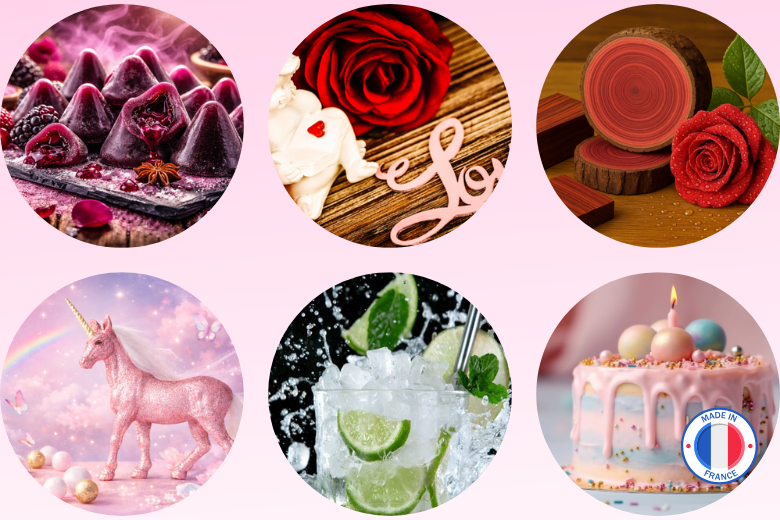 Pack de 6 parfums Girly pour la fabrication de bougies et de fondants parfumés