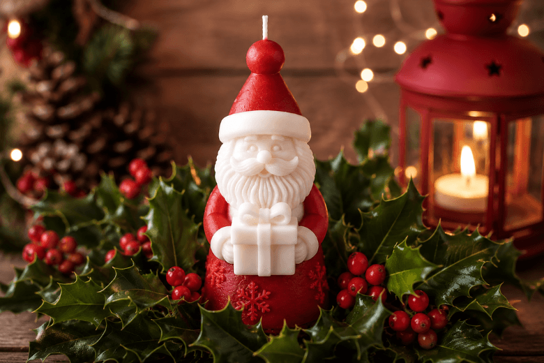Moule en silicone Père Noël pour bougies de Noël