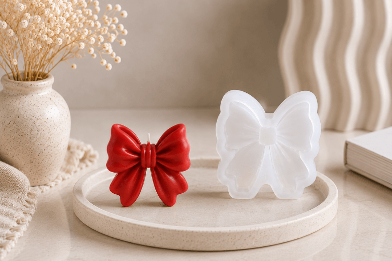 Moule silicone nœud élégant pour création de bougies