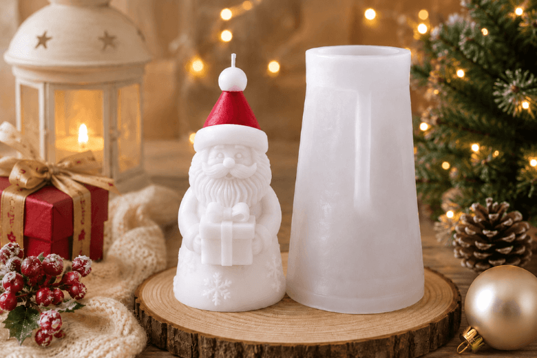 Moule en silicone Père Noël pour bougies de Noël
