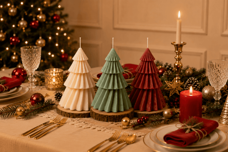 Moule en silicone en forme de sapin de Noel pour la fabrication de bougies moulées
