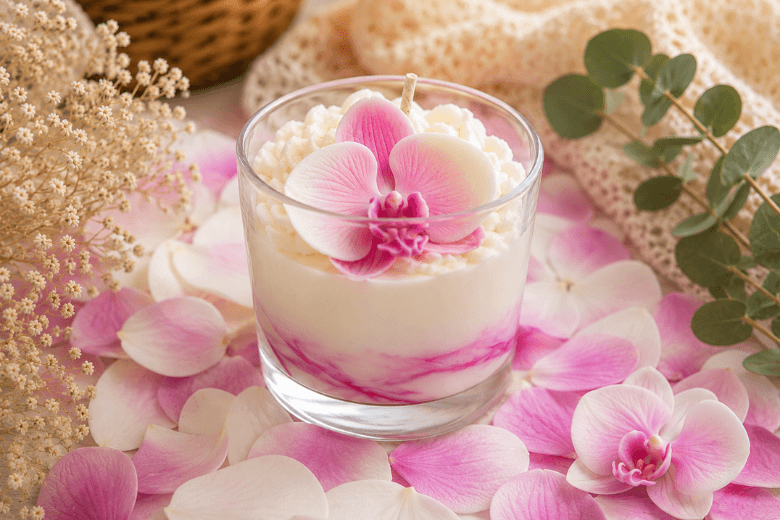 Moule Silicone Orchidée pour Bougies Créatives