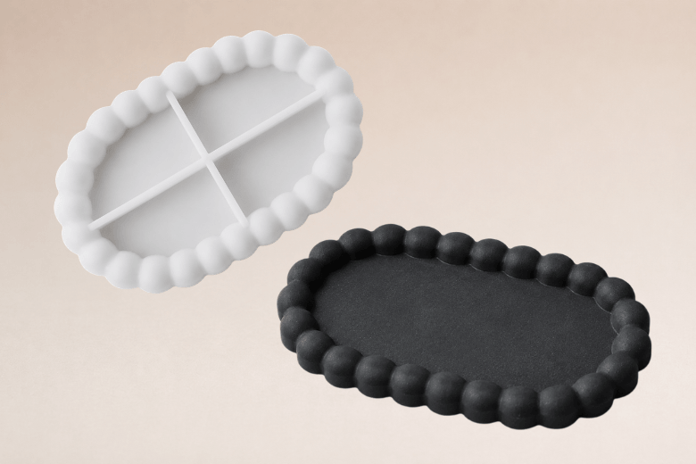 Moule silicone Plateau ovale pour créations en Jesmonite