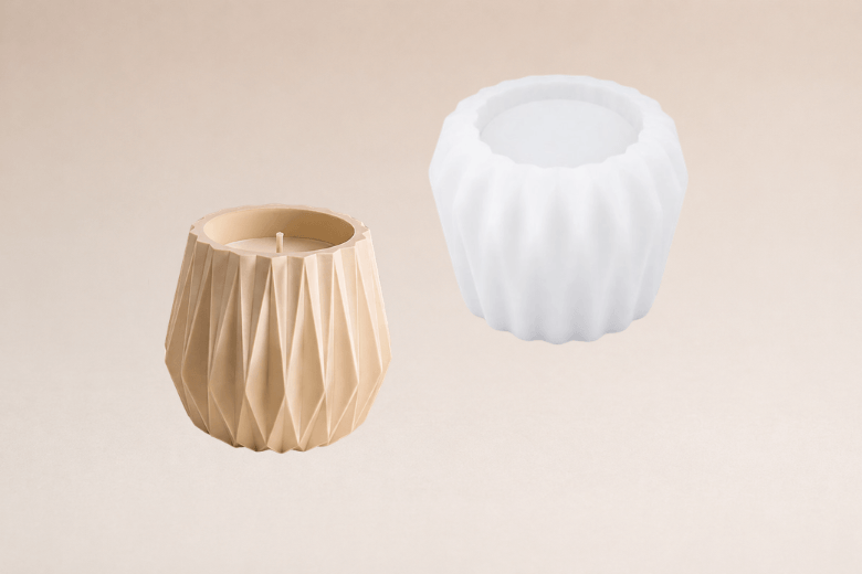Moule silicone Pot à bougie 3D pour des créations en Jesmonite