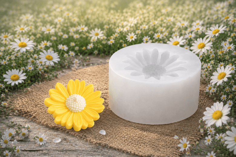 Moule silicone Marguerite pour des Bougies florales artisanales