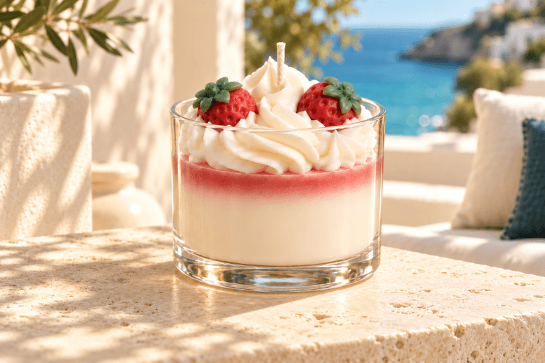 Moule en silicone 2 petites fraises pour bougies