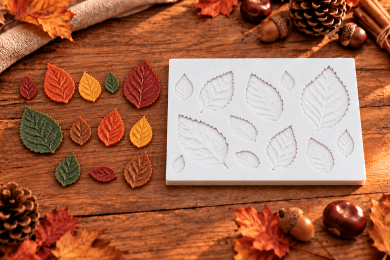 Moule en silicone feuilles décoratives pour bougies
